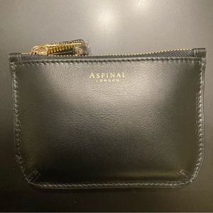 Aspinal of London Small Ella Pouch in Smooth Black